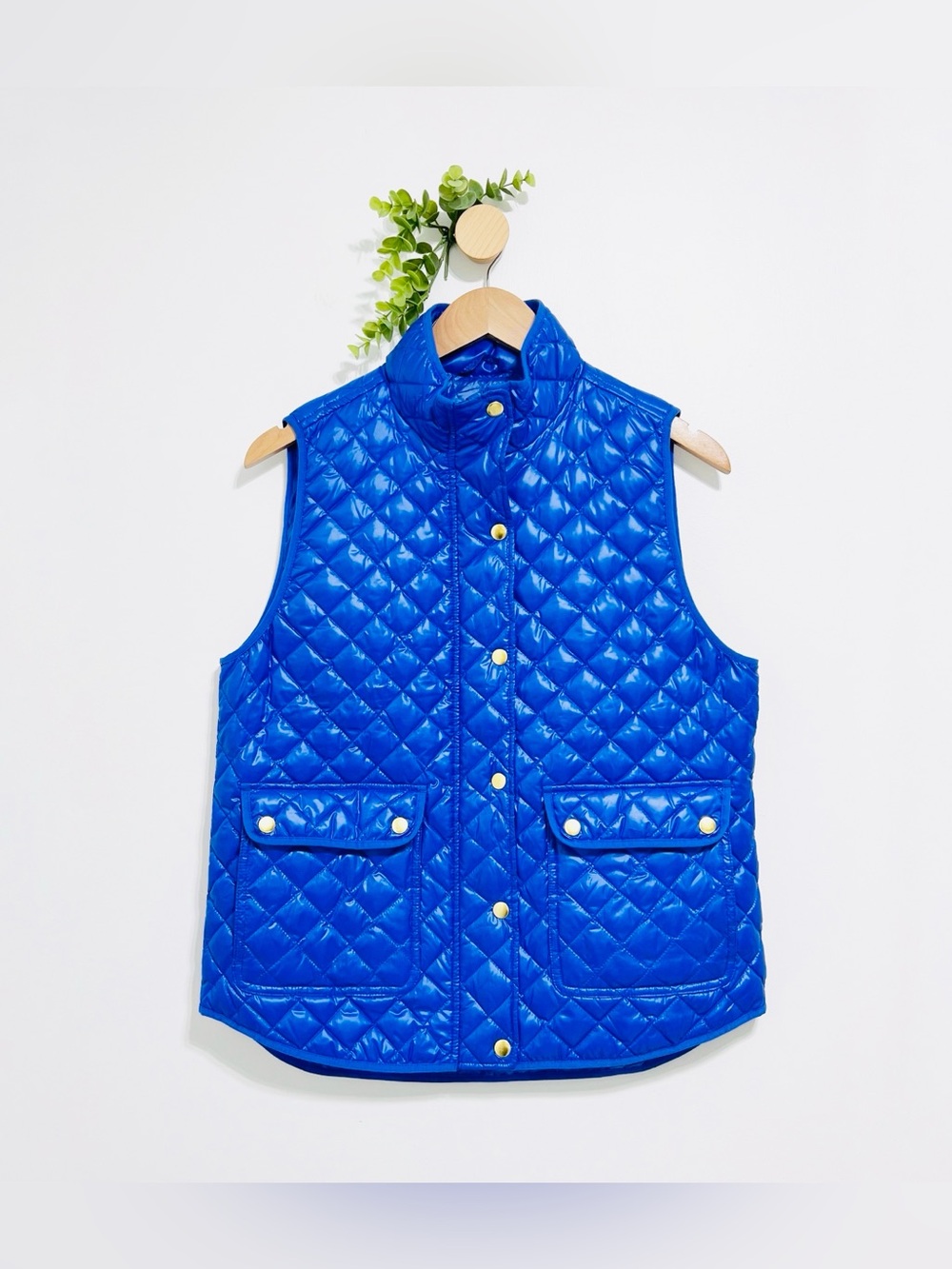 J. Crew Royal Blue Quilted Down Vest Women’s Vest